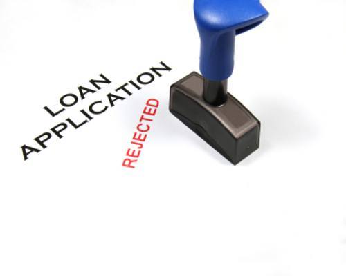 Image of a loan application document that has been rejected.