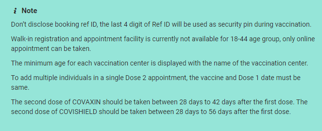 CoWin Vaccine Guidelines